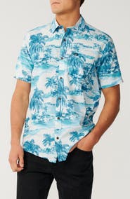 Rip Curl Dreamers Tropical Print Short Sleeve Button-Up Shirt