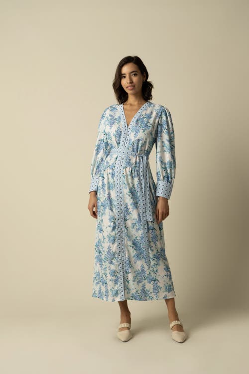 Raishma Aaliyah Blue Cotton Dress In Blue