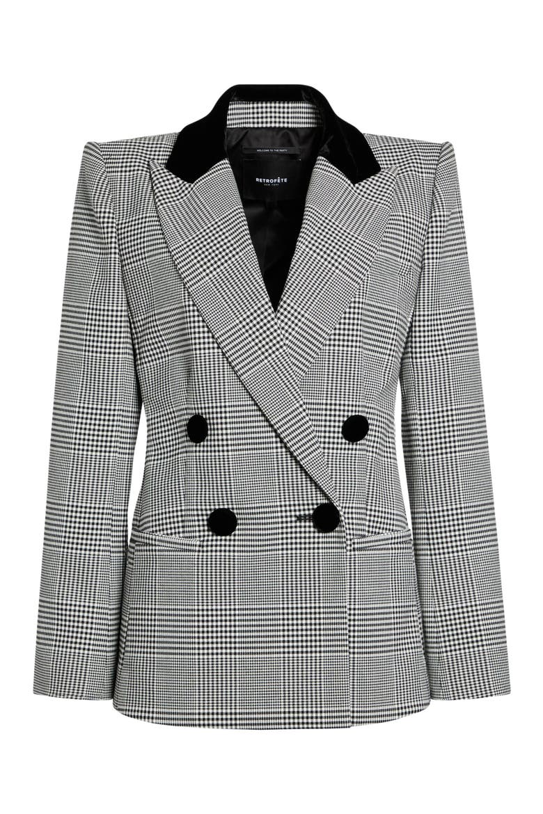 Lucina Blazer, Alternate, color, Black/White