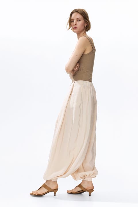 Balloon-leg modal pants