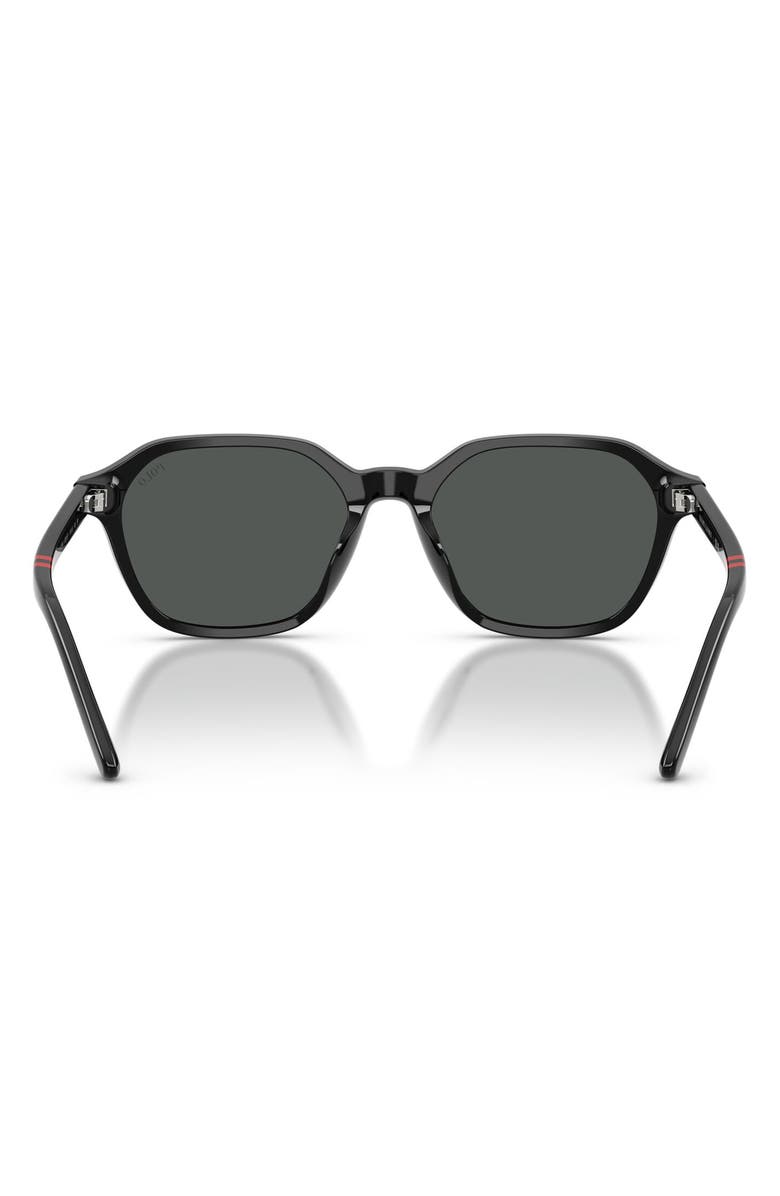 Polo Ralph Lauren 54mm Irregular Sunglasses, Alternate, color, Shiny Black / Dark Grey
