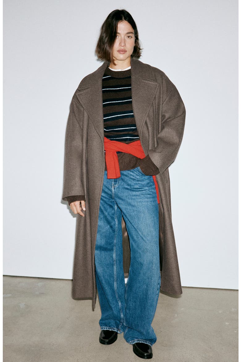 Traviata Oversized Wool Blend Coat, Alternate, color, MEDIUM BROWN