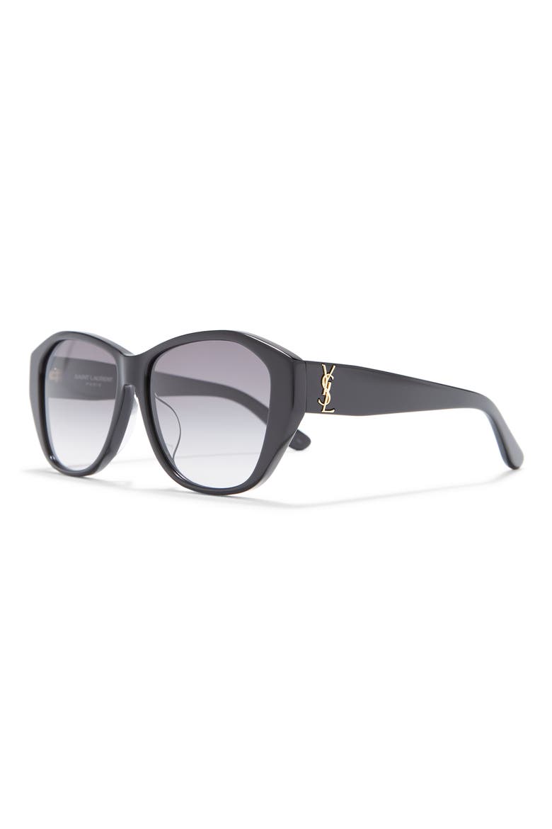 57mm Best Oval Sunglasses, Alternate, color, BLACK BLACK GREY