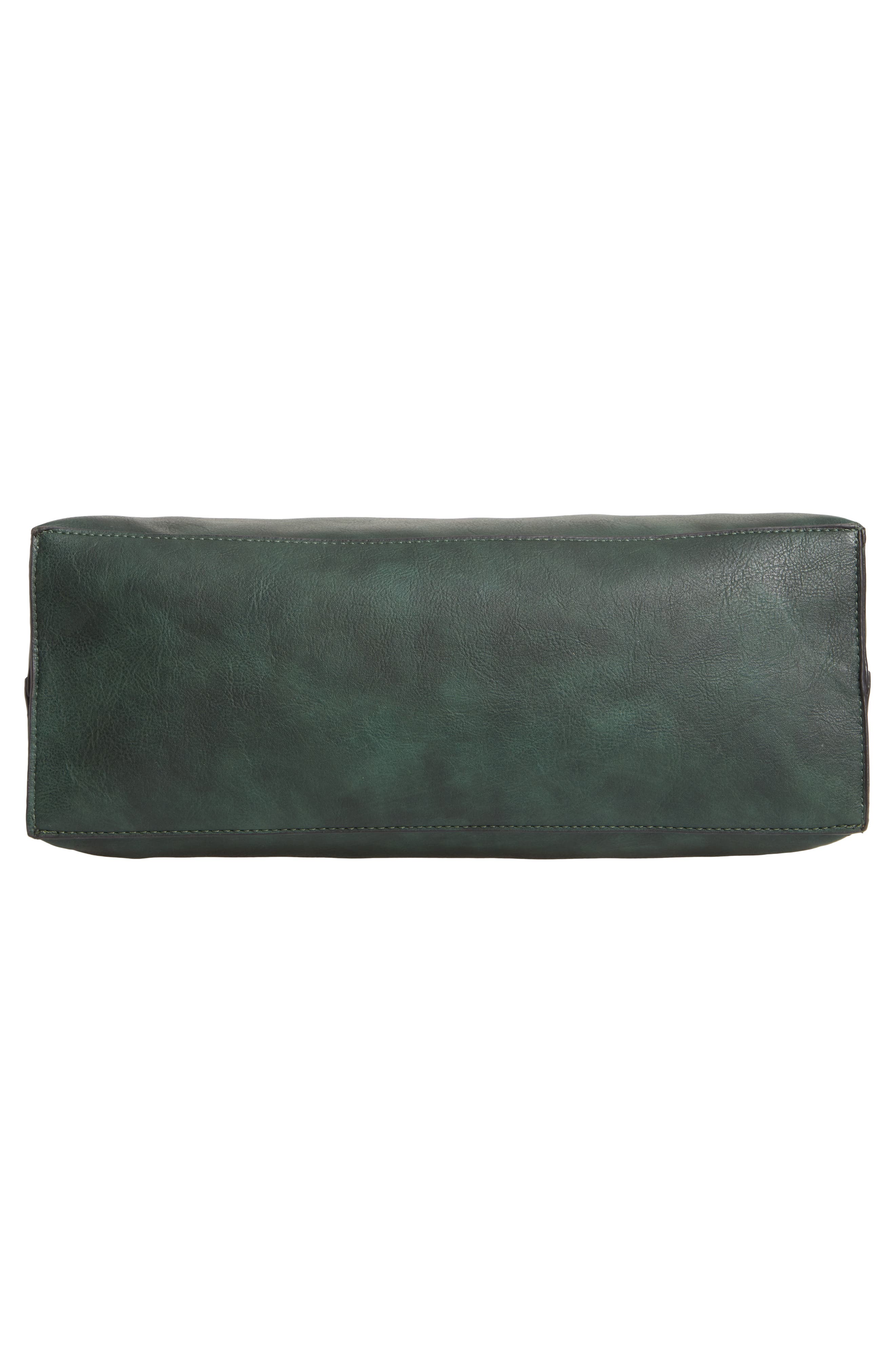 Leigh Convertible Zipper Faux Leather Tote, Alternate, color, GREEN WOOD