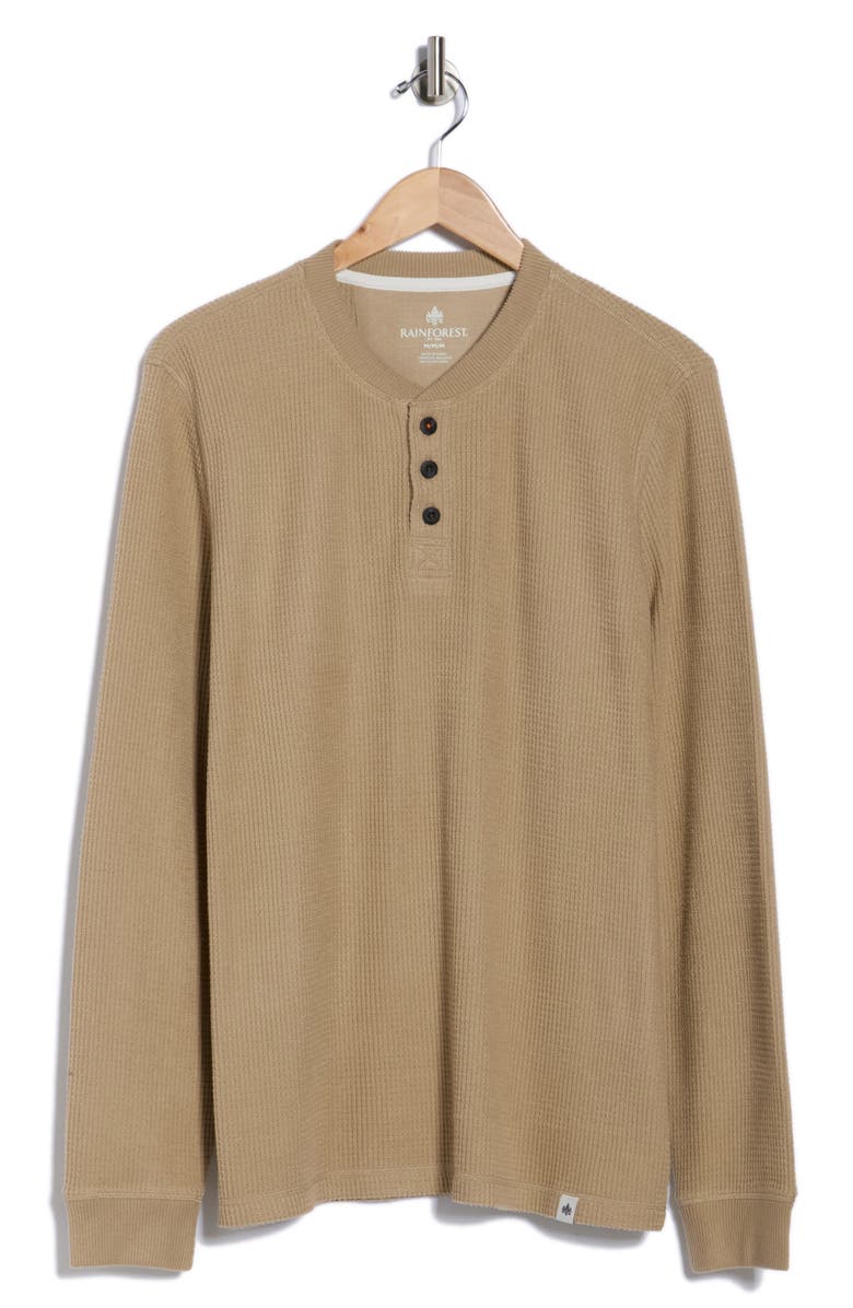 Rainforest The Fireside Waffle Knit Henley, Alternate, color, Chinchilla