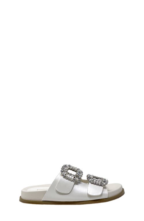 SHUSHOP SHUSHOP KIDS' BRIDGET RHINESTONE BUCKLE SLIDE SANDAL