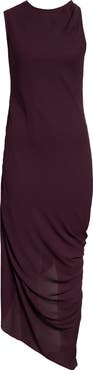 Victoria Beckham Asymmetric Drape Georgette Midi Dress