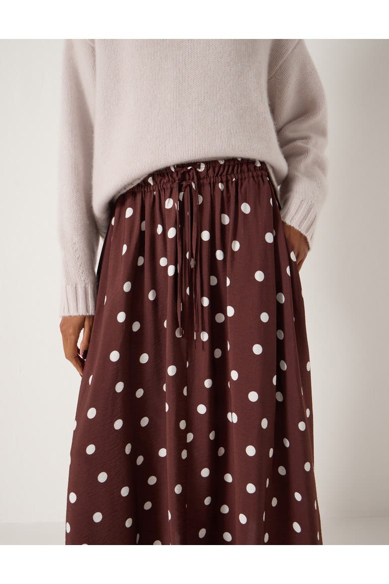 Air Flow Hanky Hem Skirt, Alternate, color, Polka Dot Brown