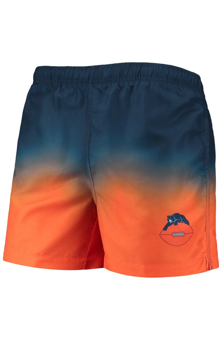 FOCO Men's FOCO Navy/Orange Chicago Bears Retro Dip-Dye Swim Shorts, Alternate, color, 