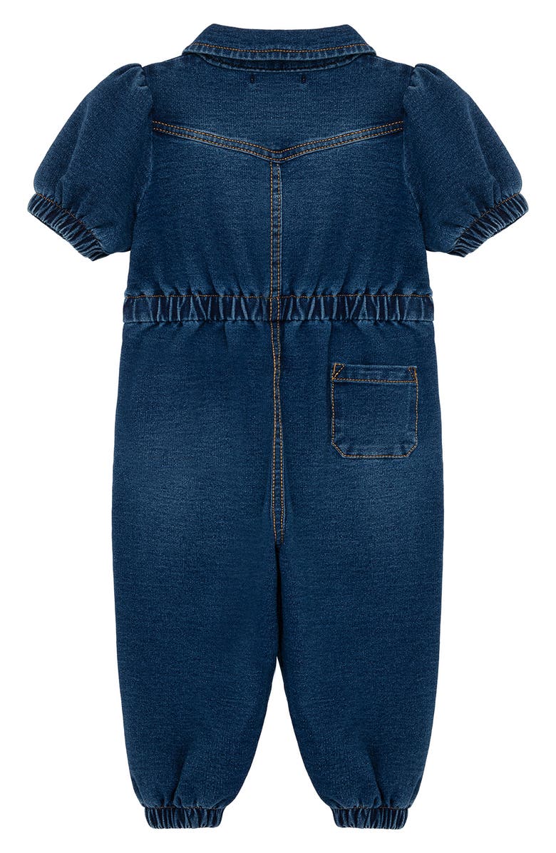 Habitual Kids Puff Sleeve Indigo Knit Jumpsuit, Alternate, color,