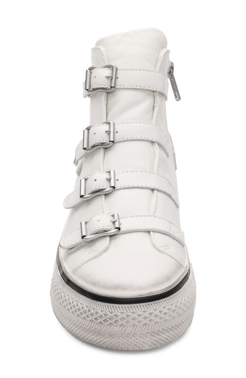 Ash Virgin Leather High Top Platform Sneaker In White