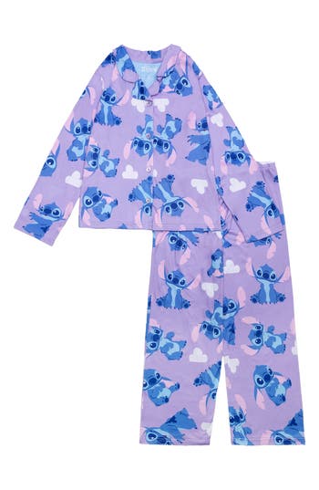 Ame Kids' Stitch Long Sleeve Pajamas In Purple