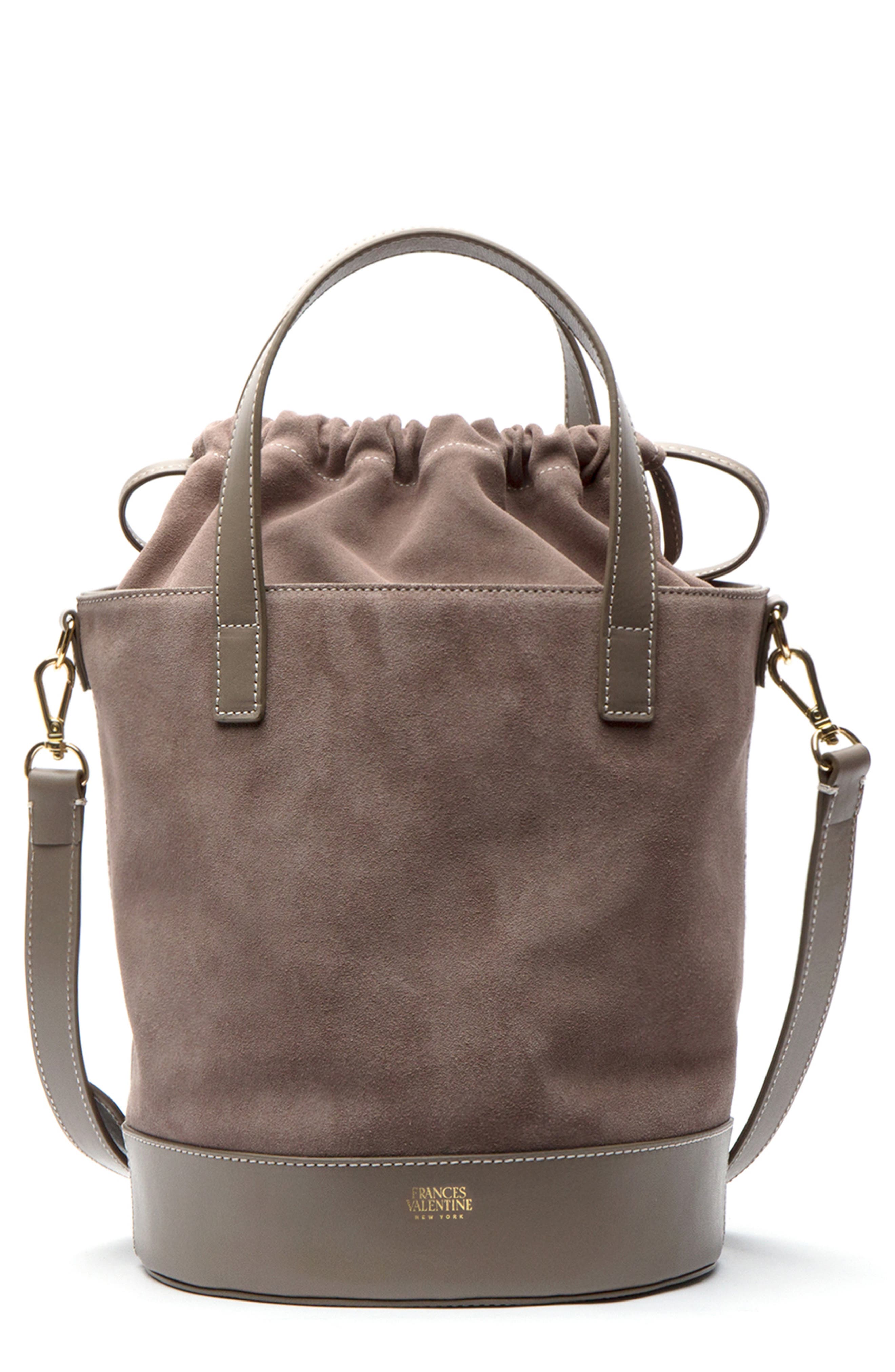 Frances Valentine Large Leather & Suede Bucket Bag, Main, color, 