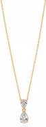 BY ADINA EDEN Lab Grown Diamond Double Pear Bezel Drop Necklace 14K