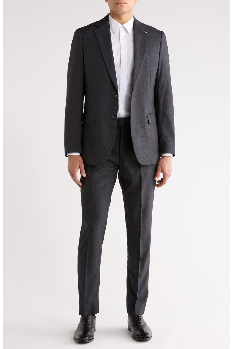 Classic Fit Windowpane Suit, Main, color, CHARCOAL