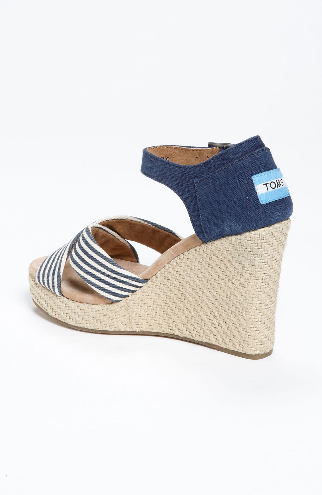 TOMS 'University Stripe' Wedge Sandal, Alternate, color, 