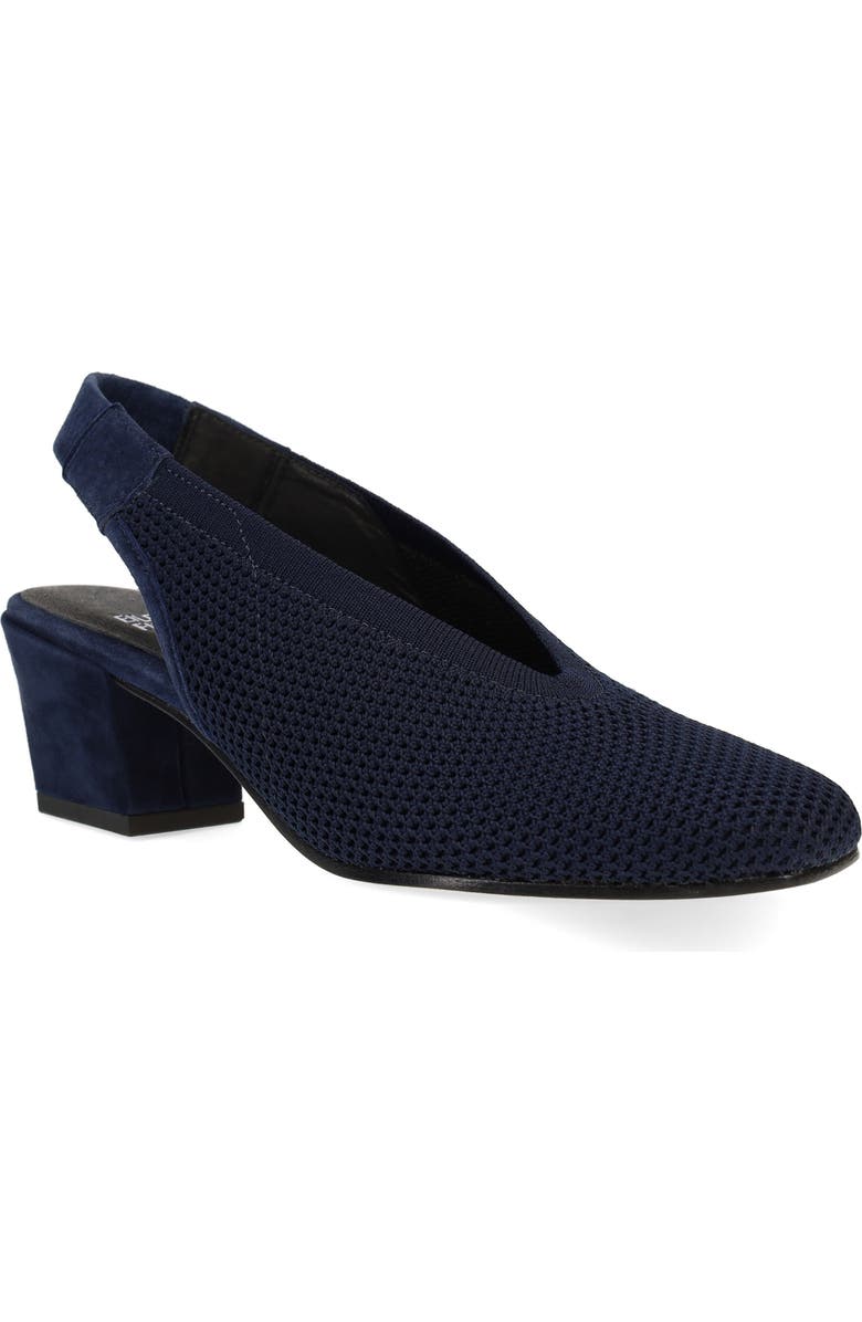 Eileen Fisher Vasa Block Heel Knit Slingback Pump, Main, color, Midnight