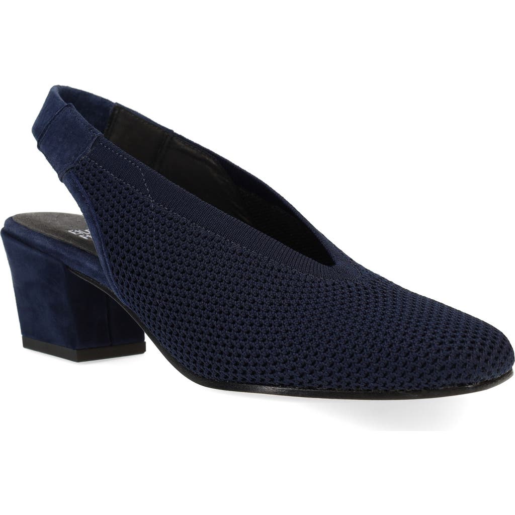 Eileen Fisher Vasa Block Heel Knit Slingback Pump In Blue