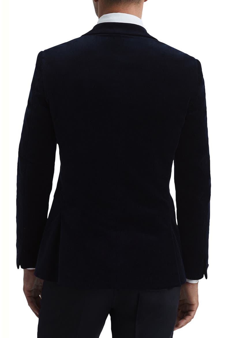 Ace Black Cotton Stretch Velvet Dinner Jacket, Alternate, color, NAVY