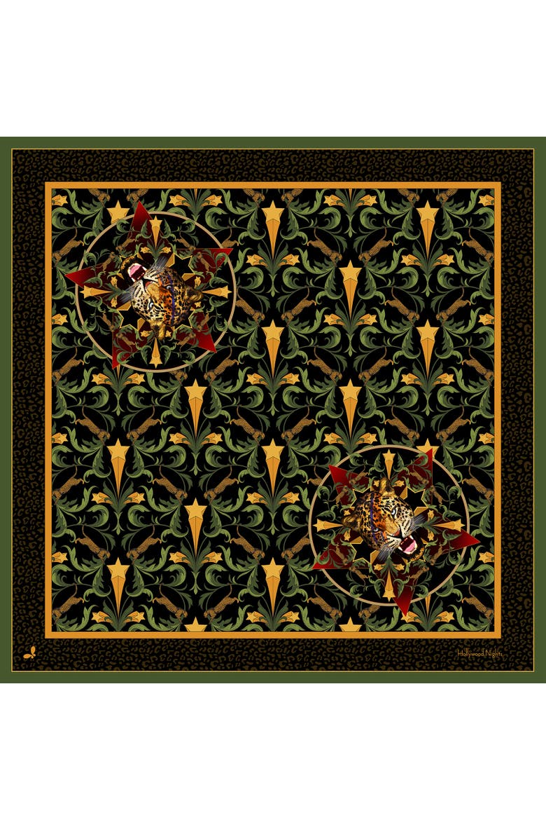 Large Silk Scarf, Alternate, color, Hollywood Nights