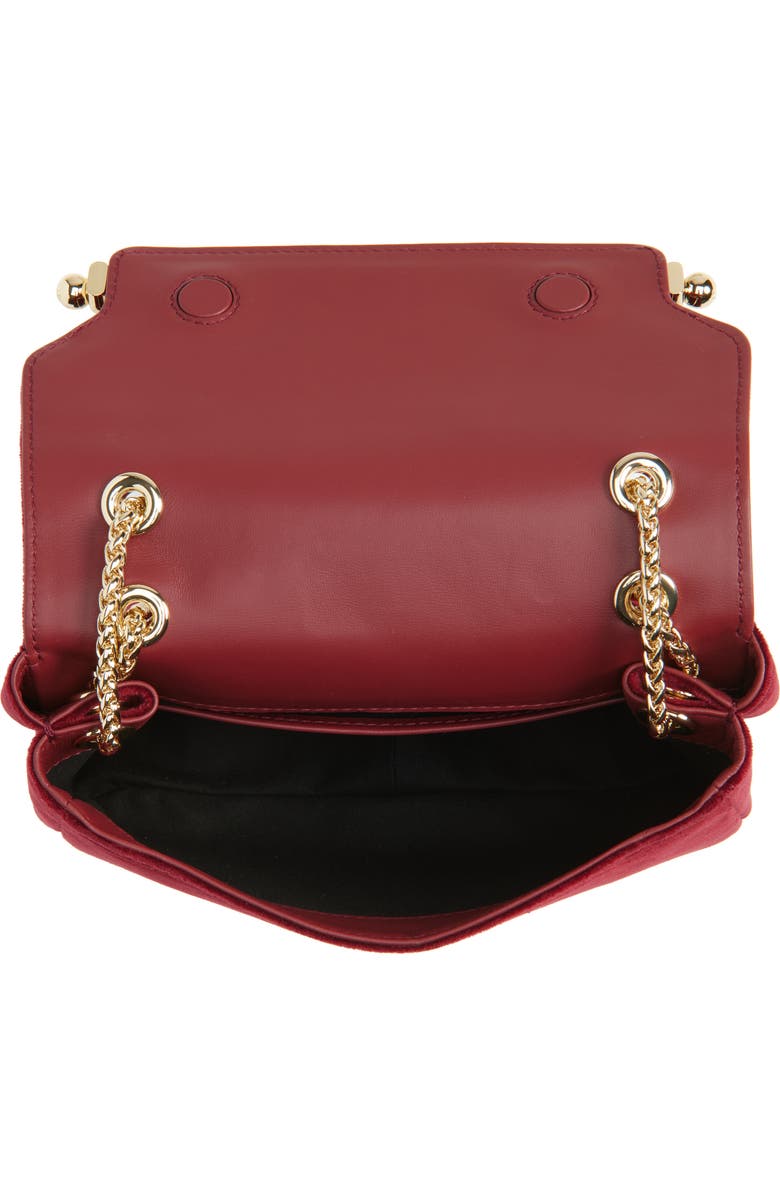 Strathberry x Cinq à Sept Mini East/West Embroidered Velveteen Shoulder Bag, Alternate, color, Bordeaux