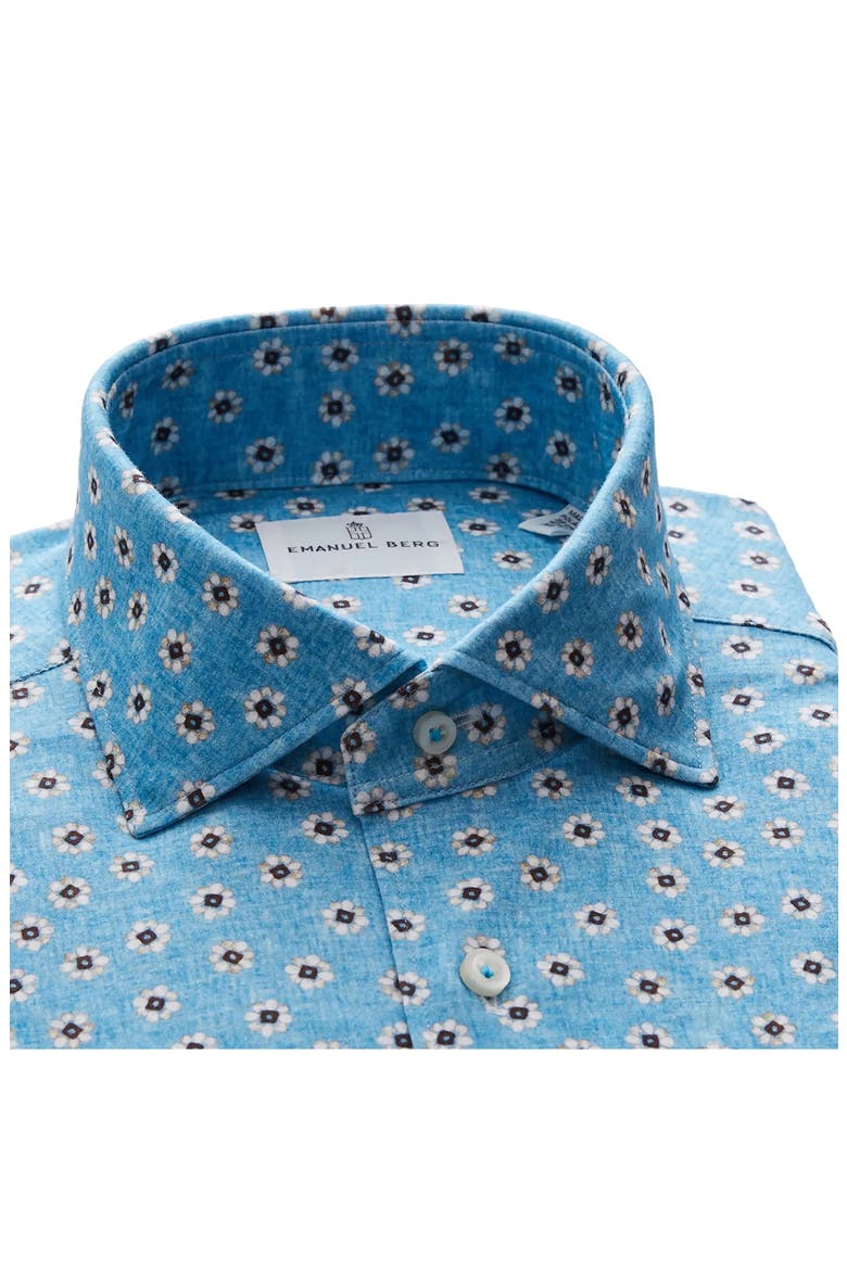 4Flex Modern Fit Floral Knit Button-Up Shirt, Alternate, color, TURQUOISE