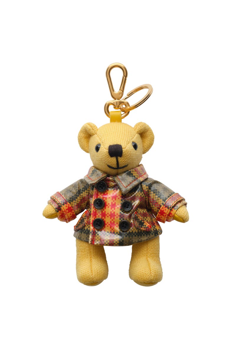 Burberry Thomas Bear Charm, Main, color, Yellow