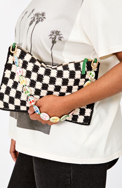 Clare V . Checkerboard Knit Flat Clutch