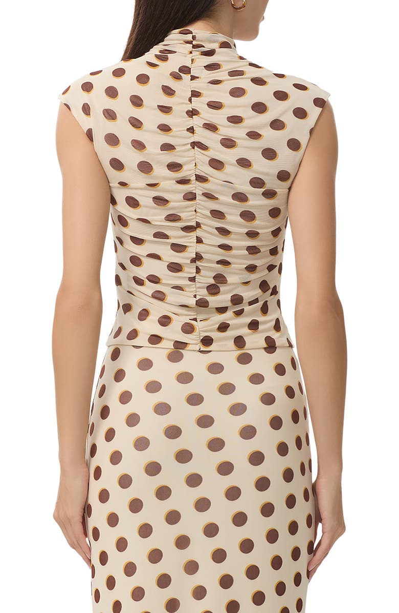 AFRM Jolie Mock Neck Sleeveless Top, Alternate, color, Gold Halo Dot