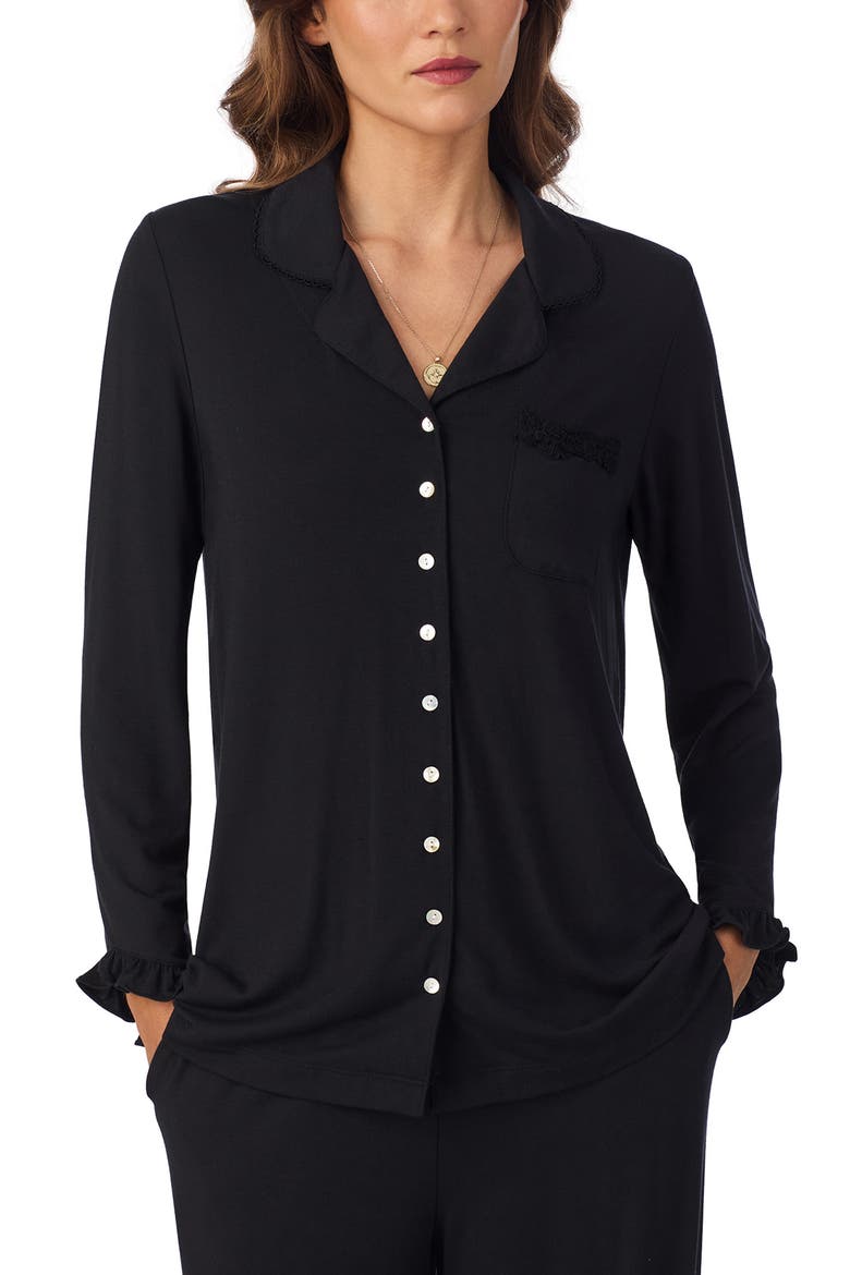 Ruffle Pajamas, Alternate, color, BLACK