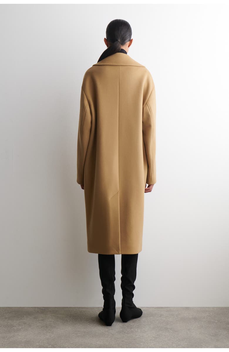 COS Oversized Double-Breasted Wool Long Coat, Alternate, color, Camel