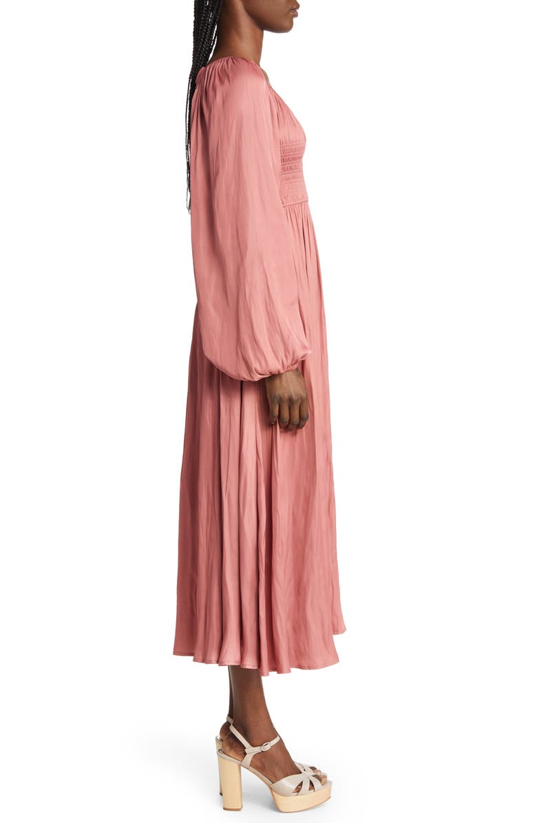 MOON RIVER Smocked Bodice Midi Dress, Alternate, color,