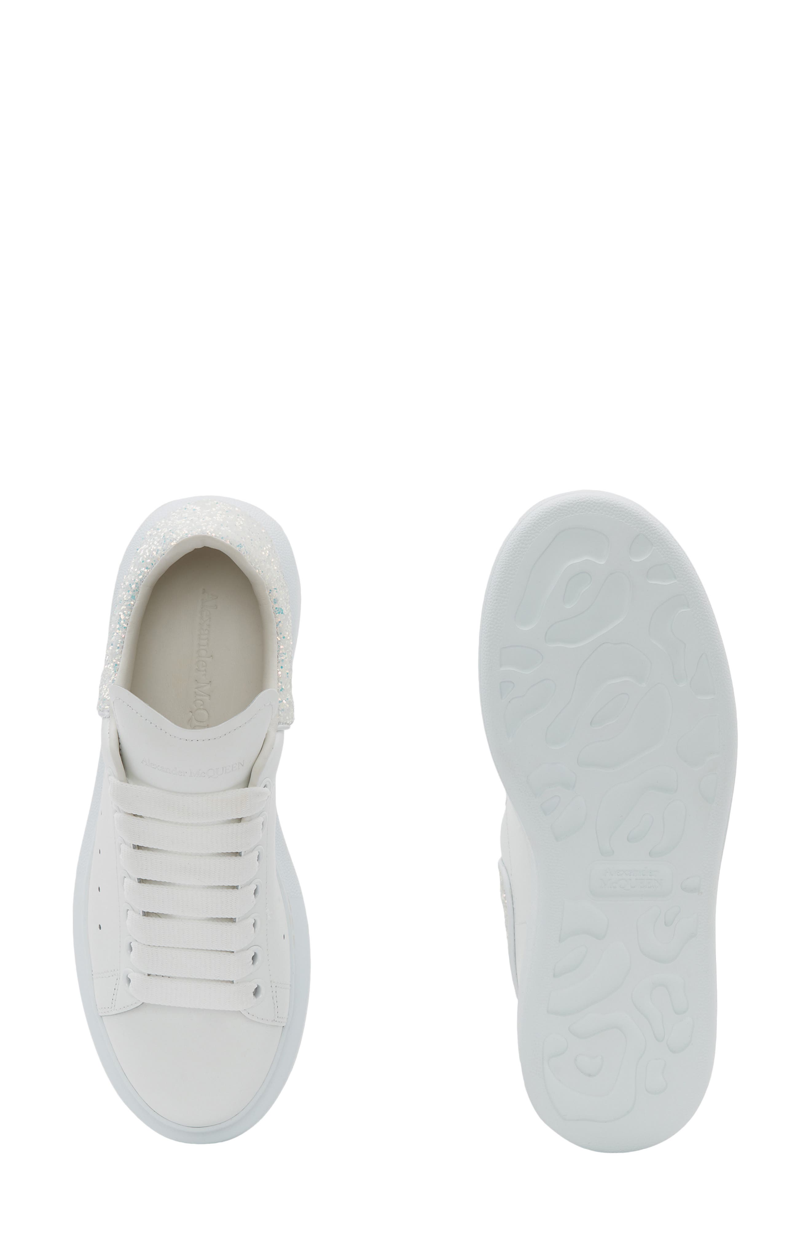 Alexander McQueen Oversize Sneaker, Alternate, color, WHITE/ IRIDESCENT