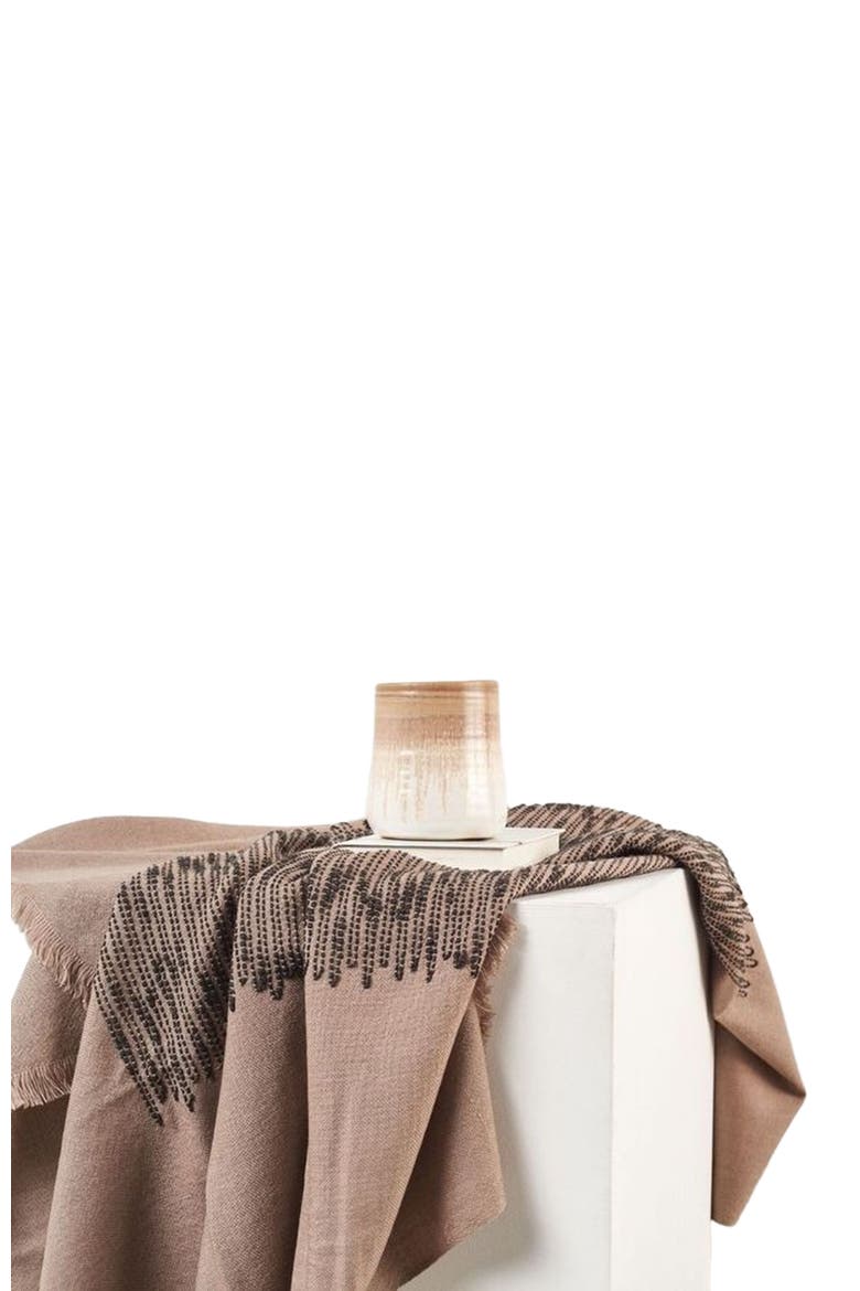 Flo Brown Merino Textured Handloom Throw, Alternate, color, Brown