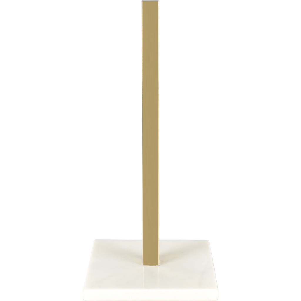 Happimess Avery Modern Classic Metal With Non Slip Weighted Marble Base Paper Towel Holder