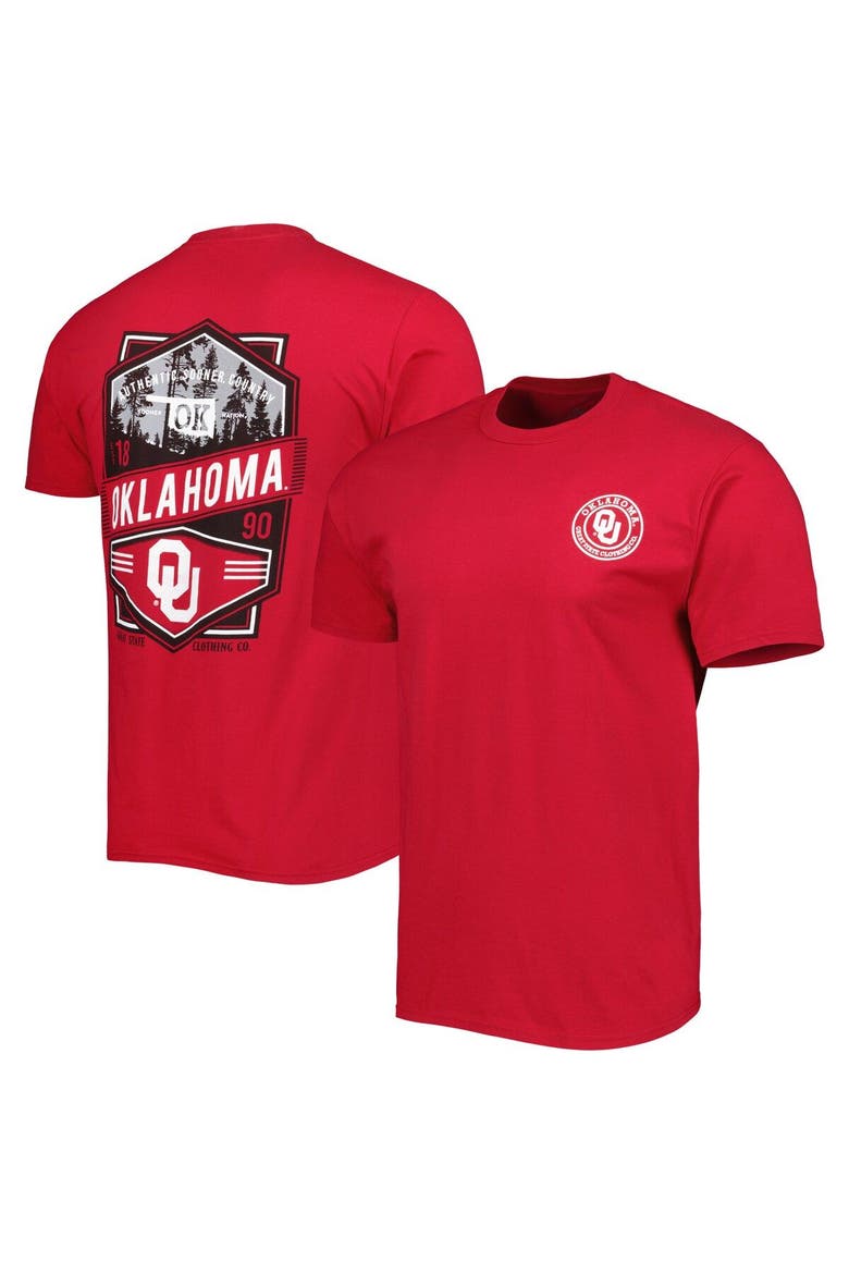 Men's Crimson Oklahoma Sooners Double Diamond Crest T-Shirt, Main, color, Crimson