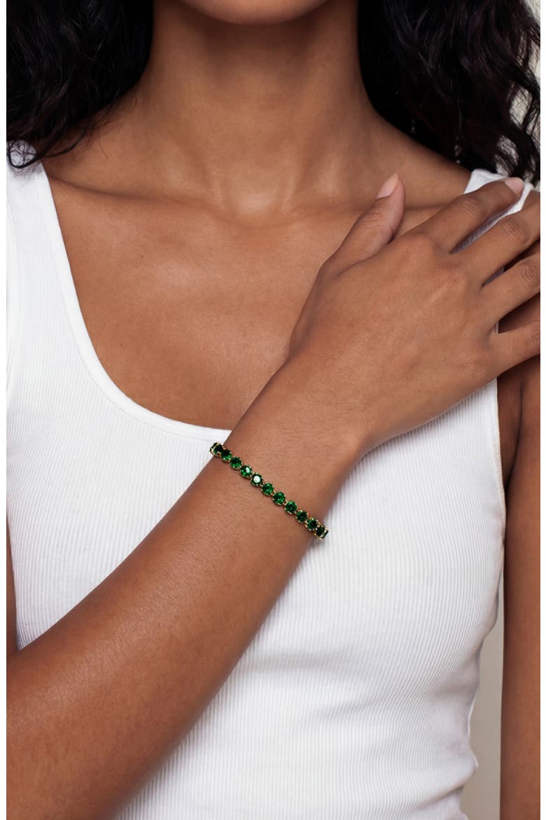 Cubic Zirconia Tennis Necklace, Alternate, color, GREEN