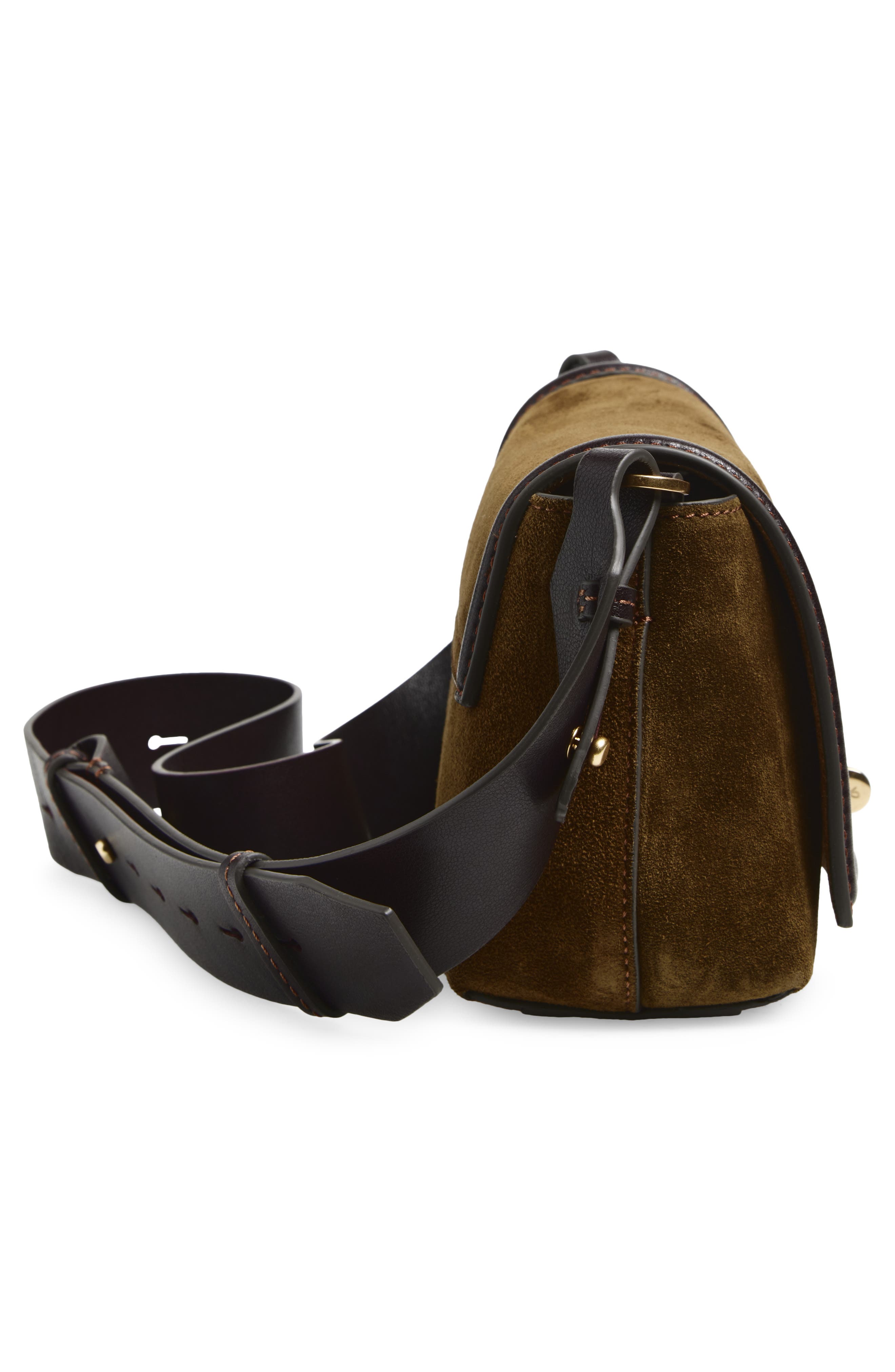 Anya Hindmarch Mortimer Suede Crossbody Bag, Alternate, color, Bonsai / Grape