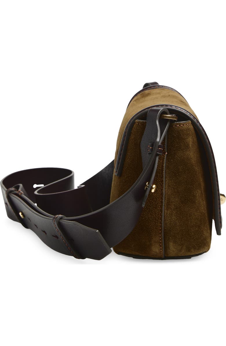 Anya Hindmarch Mortimer Suede Crossbody Bag, Alternate, color, Bonsai / Grape