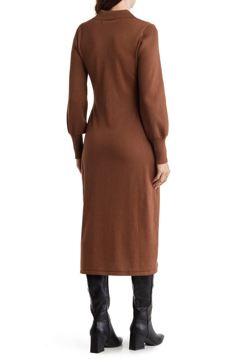Long Sleeve Sweater Dress, Alternate, color, DARK BROWN