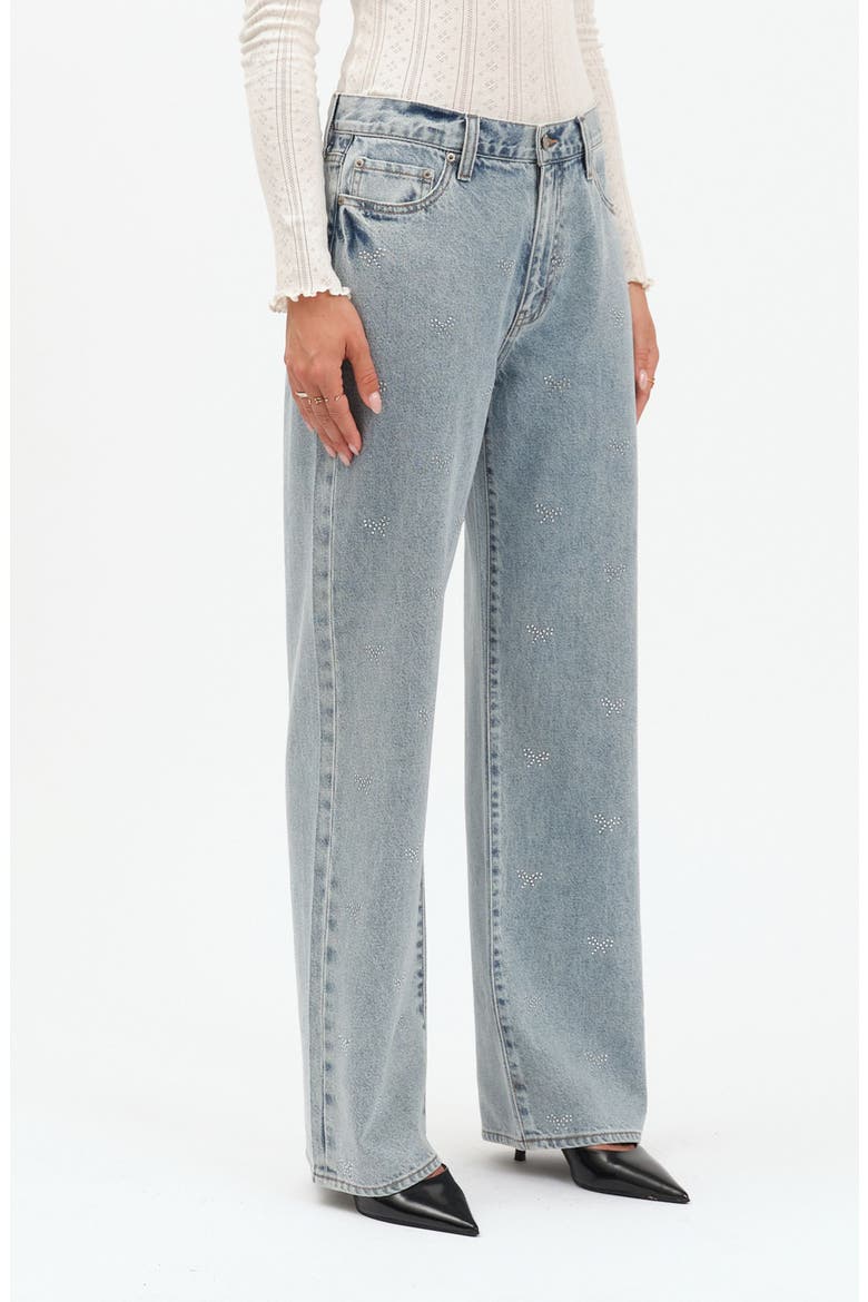 1999 Crystal Bow High Waist Straight Leg Jeans, Alternate, color, LOVERS KNOT