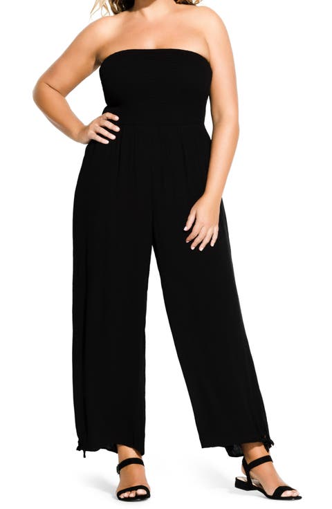 Strapless Wide Leg Jumpsuit (Plus Size)