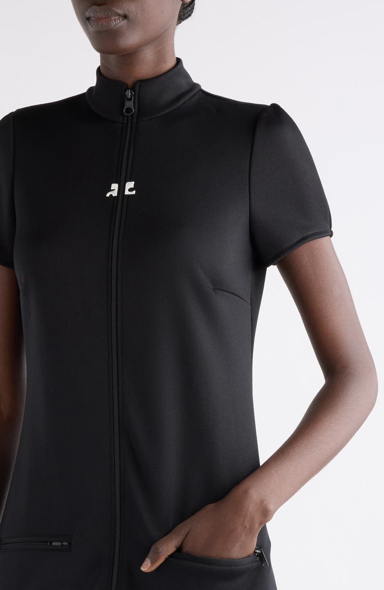 Courrèges Interlock Track Minidress, Alternate, color, Black