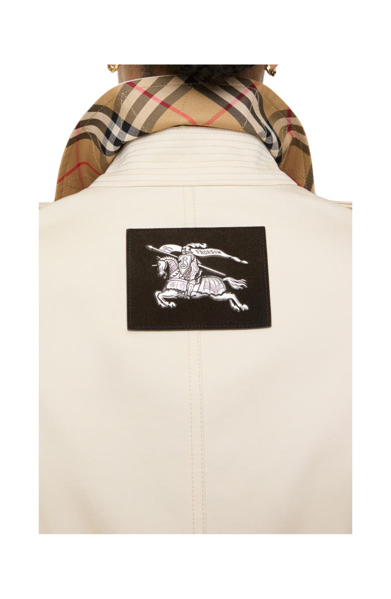 Burberry Short Gabardine Stonehaven Car Coat, Alternate, color, Clam Beige