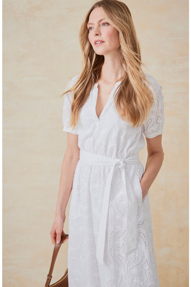 embroidered eyelet midi dress Eyelet Embroidered Midi Dress