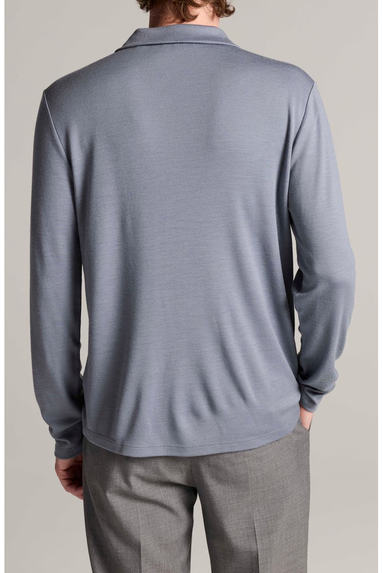 Wool Interlock Long Sleeve Johnny Polo, Alternate, color, LIGHT INK BLUE