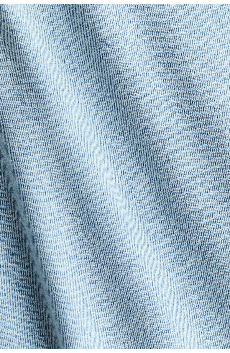 H&M Bow-detail denim dress, Alternate, color, Light Denim Blue