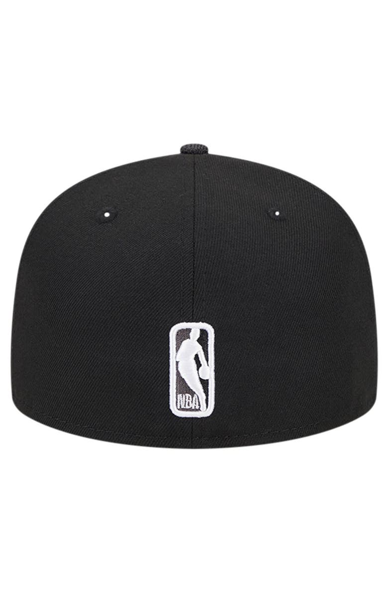 New Era Men's New Era Black Los Angeles Lakers Active Satin Visor 59FIFTY Fitted Hat, Alternate, color,