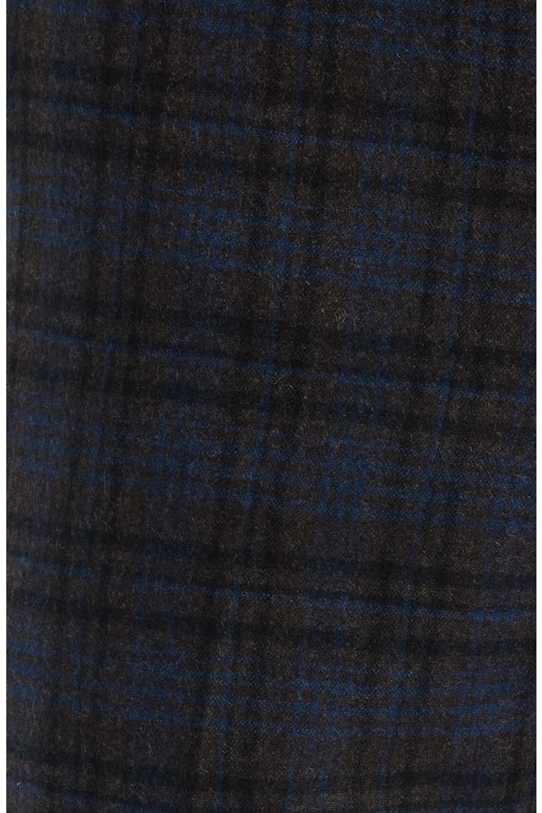 Multicolor Plaid Wool Blend Dress Pants, Alternate, color, BROWN
