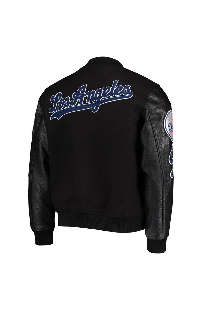 PRO STANDARD Men's Pro Standard Black Los Angeles Dodgers Varsity Logo Full-Zip Jacket, Alternate, color,